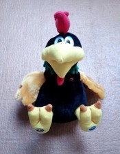 Plüschtier singender, sprechender Vogel, Hahn, Krähe, Dekoration, Osterhase