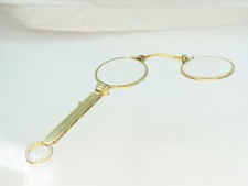 Antikes Art - Deco Lorgnon Stielbrille Golddouble fein verziert um 1930