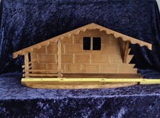 große Weihnachtskrippe aus Holz, Krippenstall, 65cm x 30cm, Krippe, Weihnachten