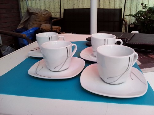 Porzellan espresso tassen - 4x,