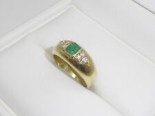 750 Gelbgold 18K Gold Ring 4,06 g Smaragd Diamant Verlobung RG 55 - 17,5 mm 8299