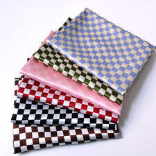 1 Meter X 1.48 Meter Chessboard Plaid Satin Fabric Geometric Charmeuse Material