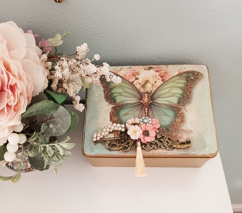 Shabby geschenk box blech neu - shabby,
