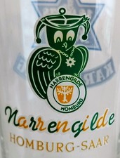 seltenes Bierglas Karlsberg Narrengilde Homburg-Saar unbeschädigt