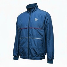 Sergio Tacchini Trainingsjacke Herren Gr. S Navy Blau Sportjacke Retro Vintage 