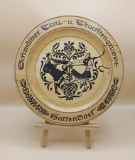Alter Holzteller - Wandteller Schwälmer Tanz-u. Trachtengruppe Hattendorf 28,5cm