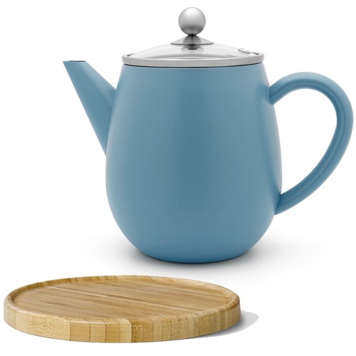 Edelstahl teekanne l - edelstahl-teekanne, blau