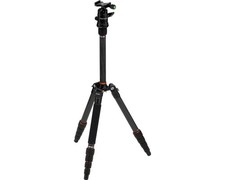 ROLLEI Compact Traveler No.1 Carbon Dreibein Stativ, Schwarz, Höhe bis 1420 mm