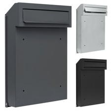 Zaunbriefkasten Tor Durchwurf Briefkasten Anthrazitgrau / Schwarz / Edelstahl