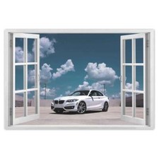 Poster WandTattoo Sticker Aufkleber Weißer BMW Nr. H5844_PLNS