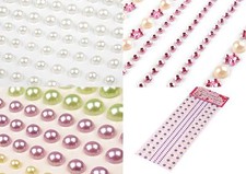 Selbstklebende Halbperlen Glitzer Schmuck Strass-Steine  Perle Scrapbooking 