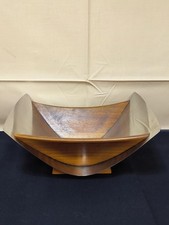 Vintage " Kalmar " Obstschale Teak und Edelstahl von Arthur Salm Schweden