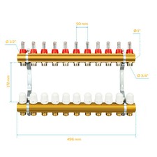 Messing Heizkreisverteiler 2 -