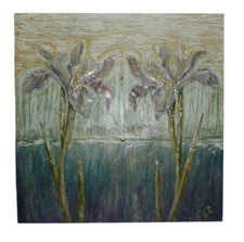 GISELA LINNENKUGEL Iris Mischtechnik mit Acryl Moderne Kunst Plastisches Gemälde