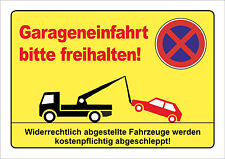 Garageneinfahrt freihalten! - ALU oder PVC-Schild, Klebeschild, 3 versch. Größen