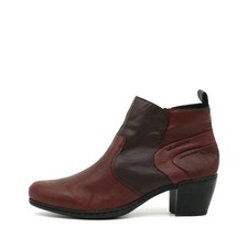Rieker Stiefeletten Damen Braun Rot Leder Absatz Blockabsatz Freizeit Kom EU 39