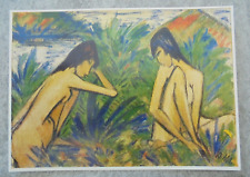 Otto Mueller Titel Zwei badende Frauen ungelaufen Kunstpostkarte Erotika Nr. 22