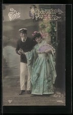 Foto-AK BNK Nr. 32891 /5: Geisha im Kimono mit Fächer 1908 