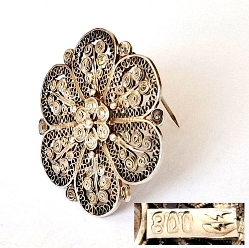 Vintage brosche blume 800er - vintage,