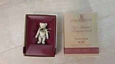 Steiff Hantel Zinn Miniatur Teddy Bär Teddybär 1908 in original Box m. Anhänger