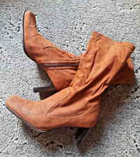 Stiefel  ? Gr.39 - cognac braun  Wildleder Absatz Reißverschluss