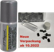 Dupont-Gas Feuerzeug GELB gold S.T.Dupont Kartusche 8 Zündsteine Linie 1+2 groß