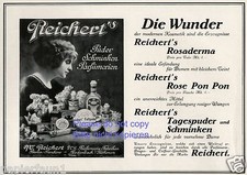 Parfüm und Puder Reichert Reklame von 1920 Bodenbach Berlin Wien Schminke Dame