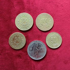 5 Kursmünzen Tunesien ab 1960 - Tunesische Dinar