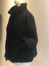 Persianer-Lamm Fell Pelz Jacke echt 36-40 Schwarz top Zustand