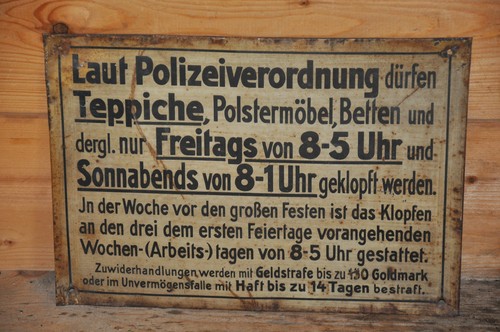 Altes blechschild 30er - 30er, jahre