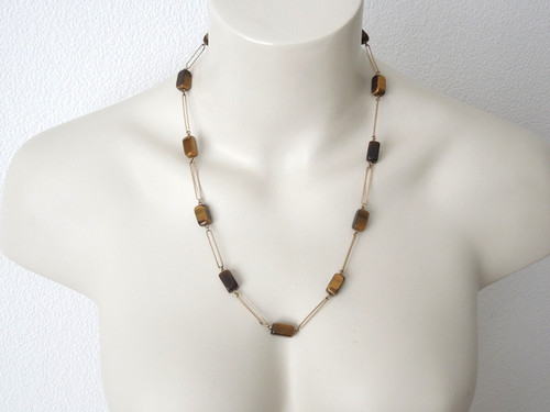 Vintage tigerauge halskette - vintage,