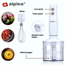 Alpina Stabmixer Set Pürier Mixer Schnee Rühr Besen Zerkleinern 400W 0,5L WHT