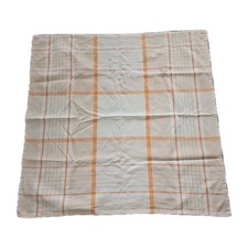 Mitteldecke Tischdecke Baumwolle quadratisch beige orange kariert ca 84x85 cm