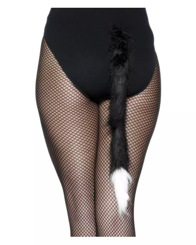 Schwarz weißer katzenschwanz - schwarz-weißer,