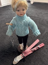 Porzellankopf-Puppe Ski Unfall