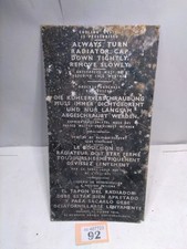 Frostschutzmittel Kühlmittel Legierung Typenschild Schild Plakette