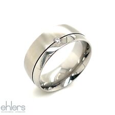 Ring Edelstahl Brillant Ernstes Design NEUWARE 75% red. Bandring 506-2