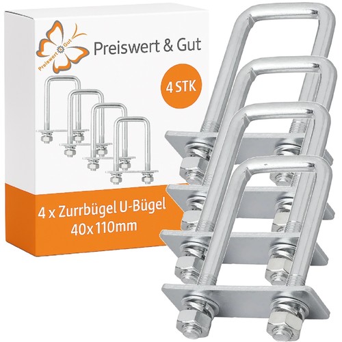 Zurrbügel anhänger eckig - 4x,