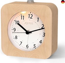 aboveClock Wecker Analog Ohne Ticken, Wecker Holz mit Snooze, Wecker