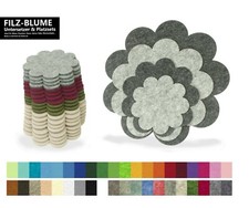 Blume FILZ Untersetzer Ø 10-15-20-25-35cm  - Tassen Vasen Platz-Set Kreis 