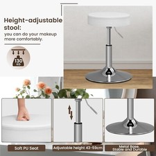 1x Barhocker Barstuhl mit Griff Kunstleder verchromt Stahl  Weiss 6106ws