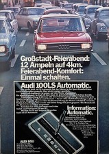 Audi 100 LS Automatik,  originale Werbung aus 1970
