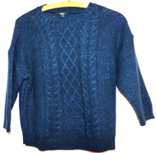 Mexx Strick Pullover für Mädchen Gr. 146, Glitzerwolle, dunkelblau