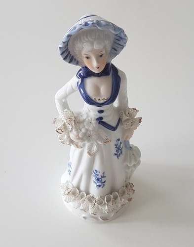 Porzellanfigur rokoko dame - porzellanfigur,