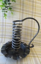 Vintage deutsche Handarbeit Schmied Eisenarbeit Kerzenstab mit Teller & Griff