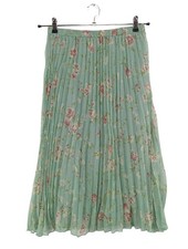 H&M Faltenrock Damen Rock Gr. DE 36 grün-pink Elegant