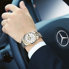 Moderne Herren Automatik-Uhr Mechanisch Leuchtend Wasserdicht Skelett Design