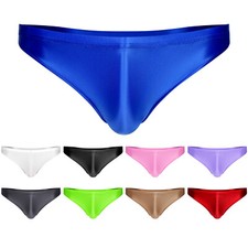 Herren Sexy Glänzend Slip String Thong Hohe Unterhose Schwimmhose  Unterwäsche