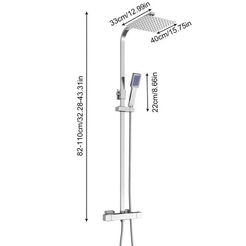 Duschamatur 40x40cm thermostat - duschamatur,
