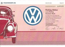 Volkswagen AG Wolfsburg alte DM Aktie 1991 VW Käfer Golf Passat Polo Automobil
